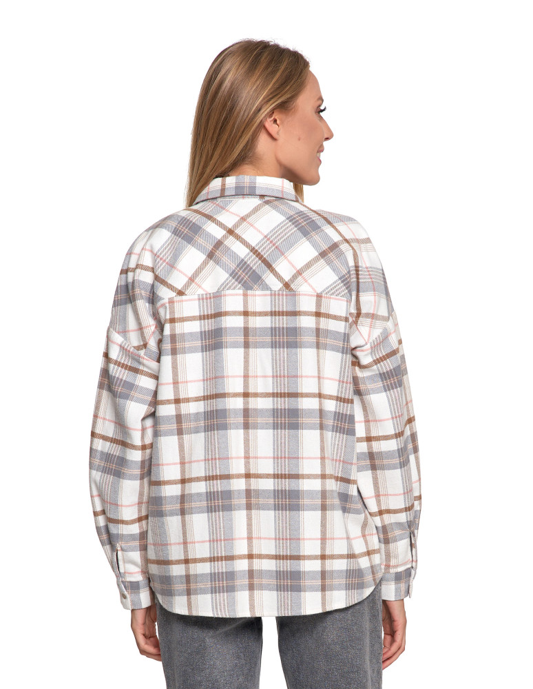 Bluzki i koszule - Koszula damska flanelowa w kratkę bawełniana WZÓR 2  - produkt moraj.pl 3