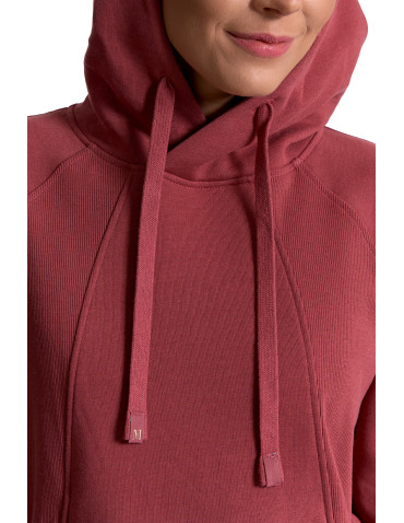 Bluzy - Bluza damska dresowa bawełniana luźna ocieplana RÓŻOWY - produkt 8