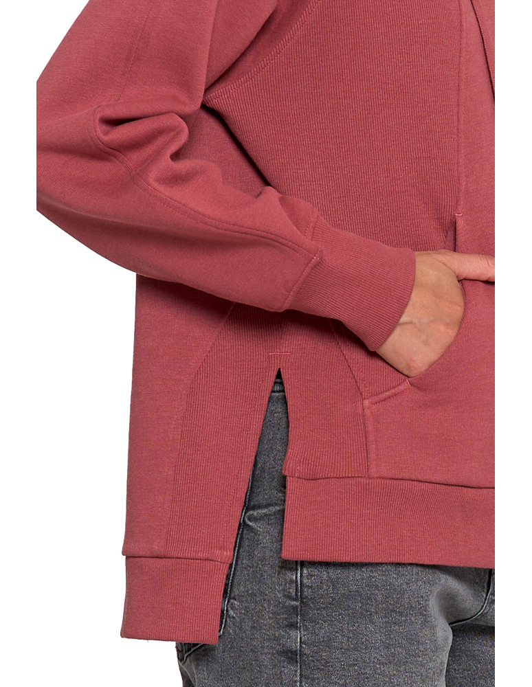 Bluzy - Bluza damska dresowa bawełniana luźna ocieplana RÓŻOWY - produkt moraj.pl 10