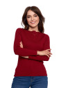 Sweter damski z wiskozy cienki o dopasowanym kroju CZERWONY