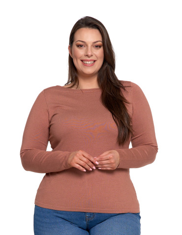 Swetry - Sweter damski z wiskozy cienki o dopasowanym kroju MOKKA - produkt 8