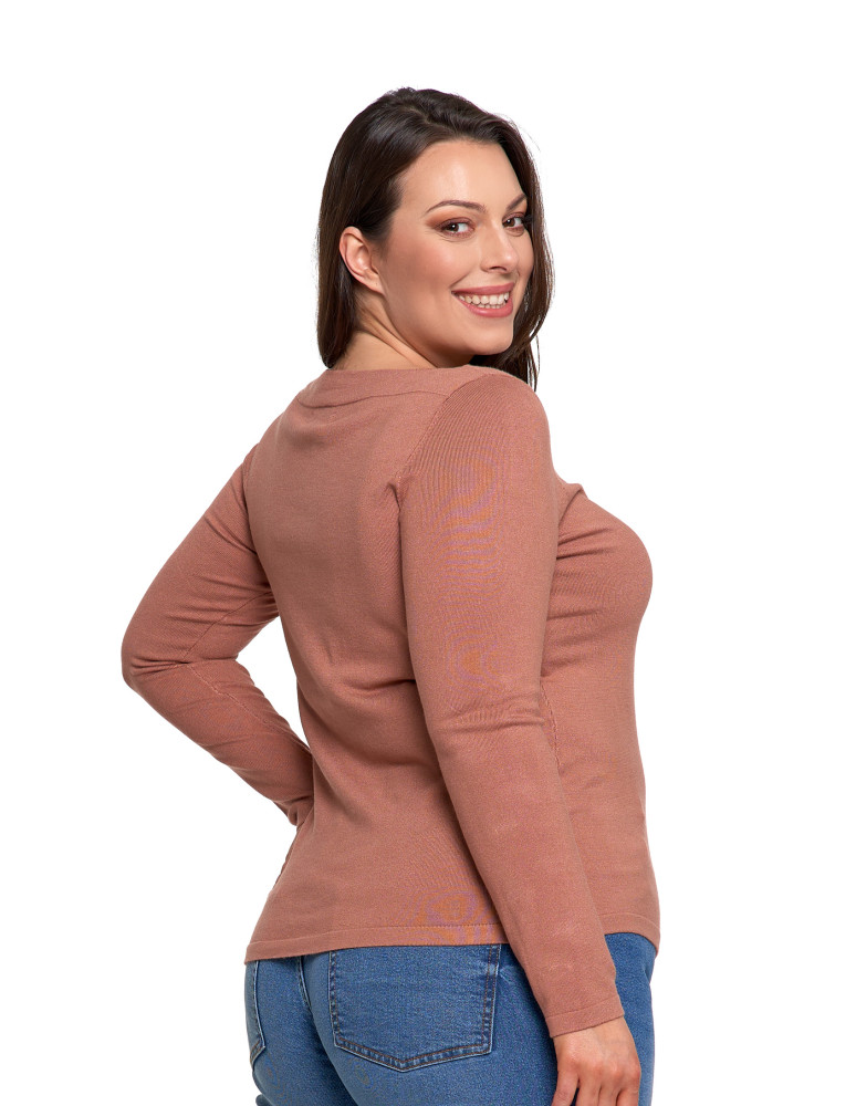 Swetry - Sweter damski z wiskozy cienki o dopasowanym kroju MOKKA  - produkt moraj.pl 9