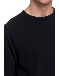 Koszulka męska longsleeve ze strukturą i okrągłym  - produkt 2