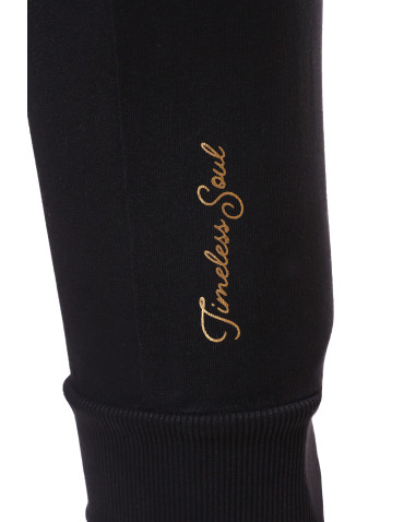 Spodnie - Spodnie damskie dresowe bawełniane CZARNY - produkt 3