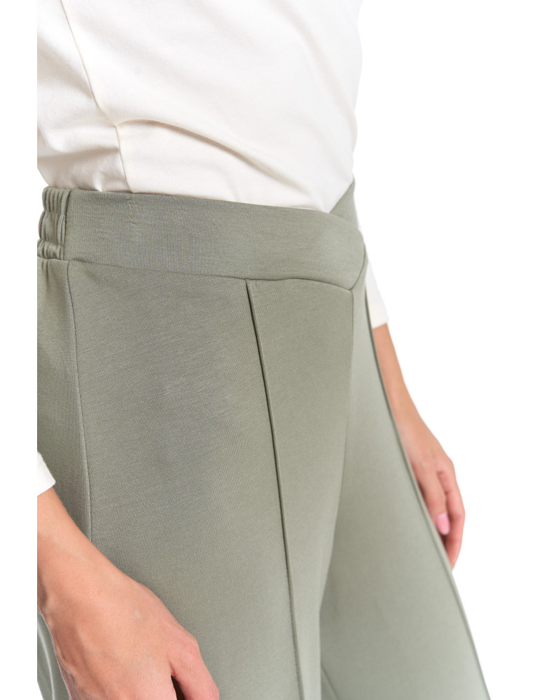 Spodnie - Spodnie damskie z szeroką nogawką ZIELONY - produkt moraj.pl 6