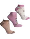 Skarpetki stopki damskie bawełniane 3-pak WIELOKOLOROWY