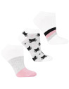 Skarpetki damskie stopki bawełniane w kotki i paski 3-pak WIELOKOLOROWY