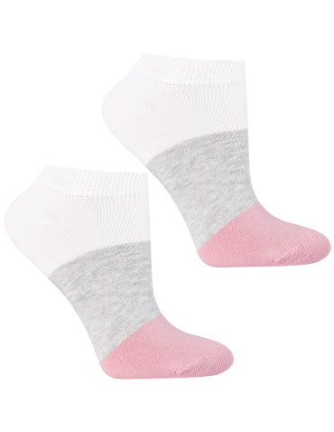 Stopki - Skarpetki damskie stopki bawełniane w kotki i paski 3-pak WIELOKOLOROWY - produkt 3