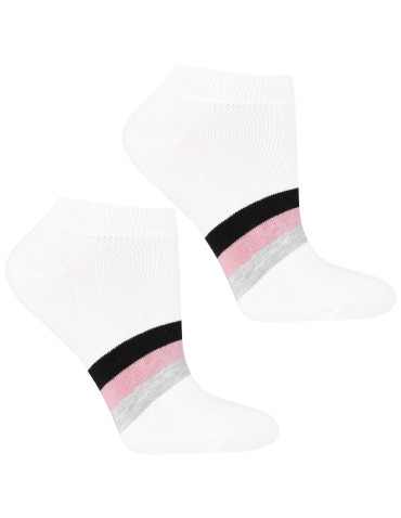 Stopki - Skarpetki damskie stopki bawełniane w kotki i paski 3-pak WIELOKOLOROWY - produkt 4