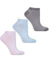 Skarpetki damskie stopki bawełniane w paski pastelowe 3-pak WIELOKOLOROWY