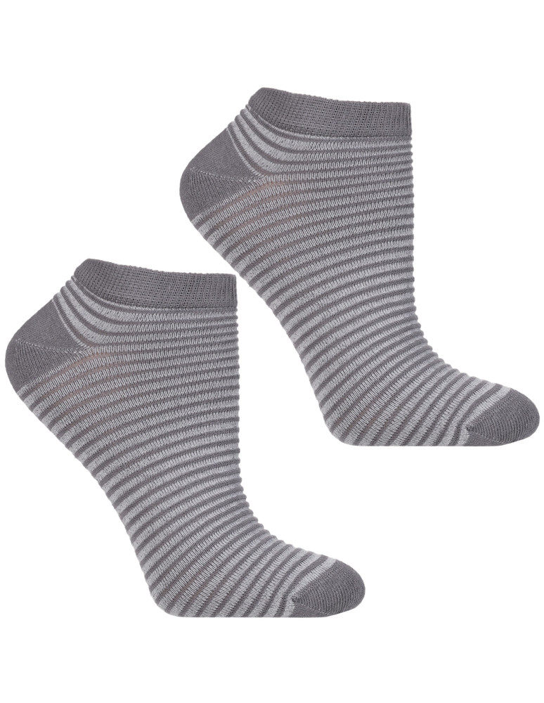 Stopki - Skarpetki damskie stopki bawełniane w paski pastelowe 3-pak WIELOKOLOROWY - produkt moraj.pl 2