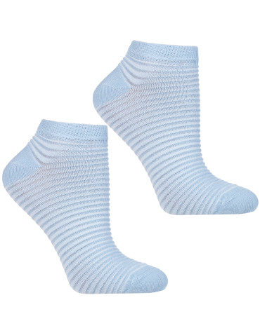 Stopki - Skarpetki damskie stopki bawełniane w paski pastelowe 3-pak WIELOKOLOROWY - produkt 4