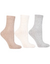 Skarpetki damskie długie bawełna z kolorowym melanżem 3-pak WIELOKOLOROWY
