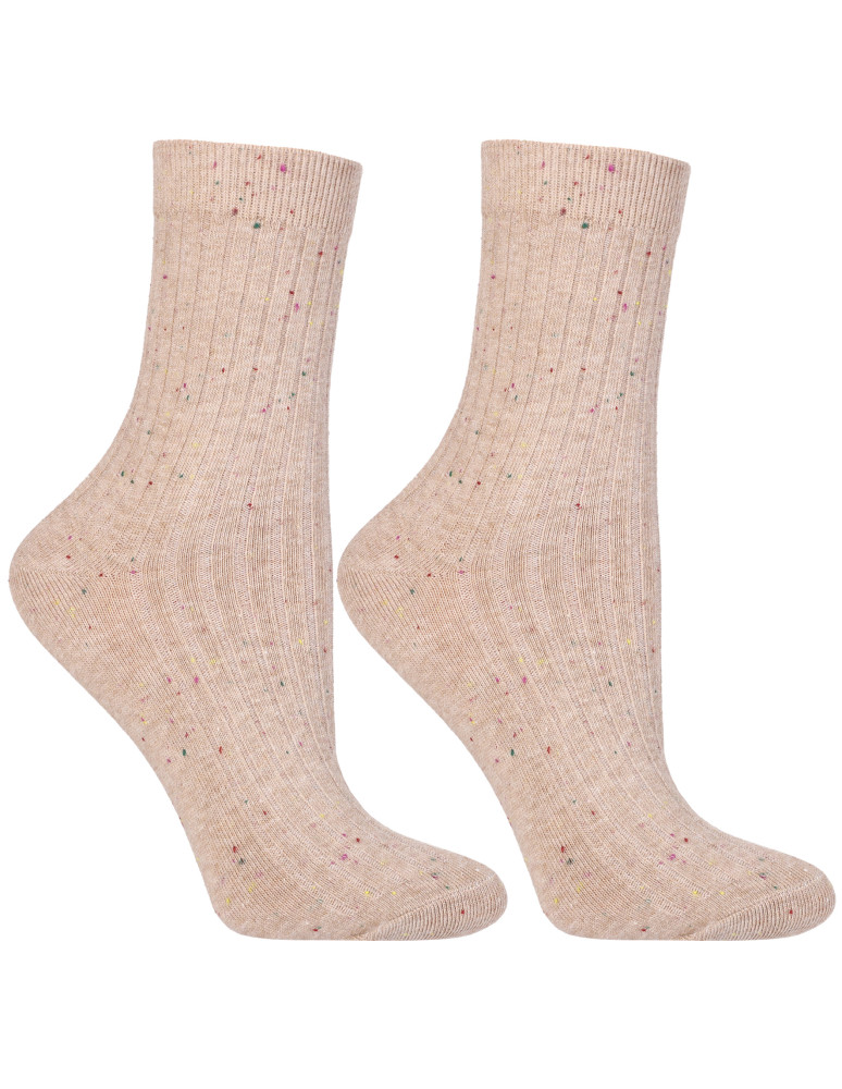 Długie - Skarpetki damskie długie bawełna z kolorowym melanżem 3-pak WIELOKOLOROWY - produkt moraj.pl 2