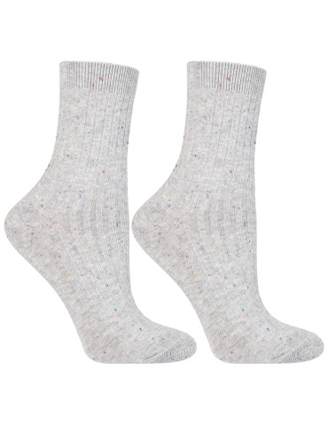 Długie - Skarpetki damskie długie bawełna z kolorowym melanżem 3-pak WIELOKOLOROWY - produkt 4