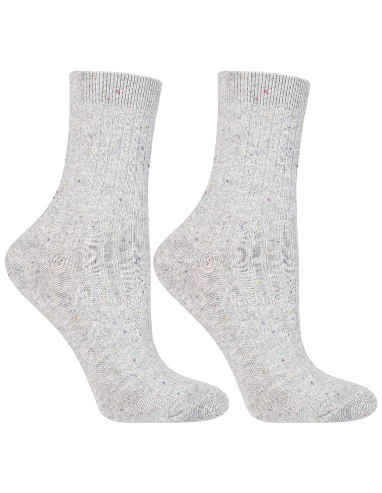 Długie - Skarpetki damskie długie bawełna z kolorowym melanżem 3-pak WIELOKOLOROWY - produkt moraj.pl 4