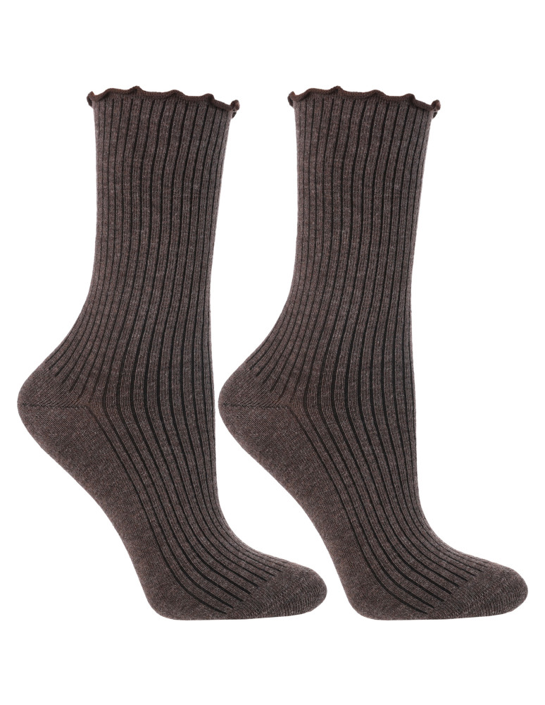 Długie - Skarpetki damskie bawełniane długie prążkowane 3-pak WIELOKOLOROWY - produkt moraj.pl 2