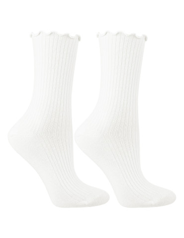 Długie - Skarpetki damskie bawełniane długie prążkowane 3-pak WIELOKOLOROWY - produkt 3