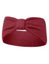 Damska dzianinowa opaska na głowe z kokardą BORDOWY