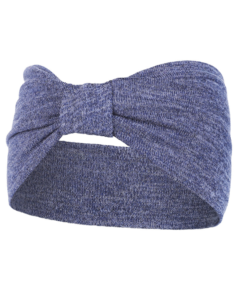 Opaska na uszy damska z miękkiej dzianiny NIEBIESKI