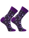 Skarpety męskie długie z motywem halloweenowym FIOLETOWY