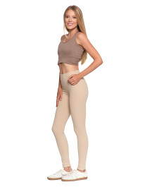 Legginsy damskie prążkowane z wysokim stanem  - produkt 2