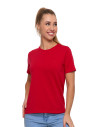 Koszulka damska bawełna Premium T-shirt dekolt okrągły MALINOWY