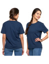 Koszulka damska bawełna Premium T-shirt dekolt okrągły GRANATOWY