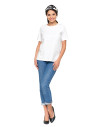 Koszulka damska bawełna Premium T-shirt dekolt okrągły BIAŁY