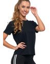 Koszulka damska bawełna Premium T-shirt dekolt okrągły BLACK