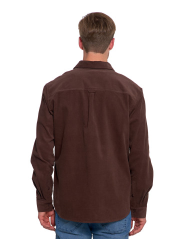 Koszulki, topy, koszule - Koszula męska sztruksowa z długim rękawem BRĄZOWY - produkt 3