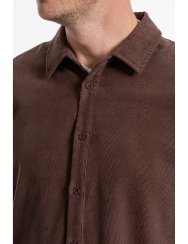 Koszulki, topy, koszule - Koszula męska sztruksowa z długim rękawem BRĄZOWY - produkt 5