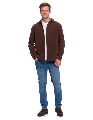 Koszulki, topy, koszule - Koszula męska sztruksowa z długim rękawem BRĄZOWY - produkt 5