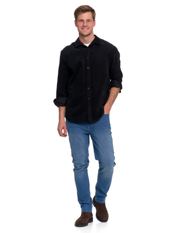 Koszulki, topy, koszule - Koszula męska sztruksowa z długim rękawem CZARNY - produkt 5