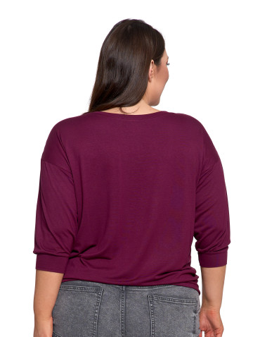 Bluzka damska bombka z łańcuszkiem i rękawem 3/4