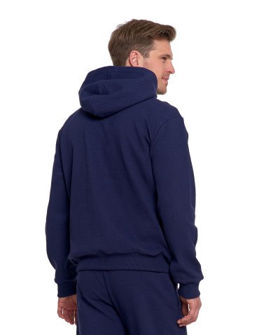 Bluzy - Bluza męska bawełniana z kapturem i kieszenią GRANATOWY - produkt 8