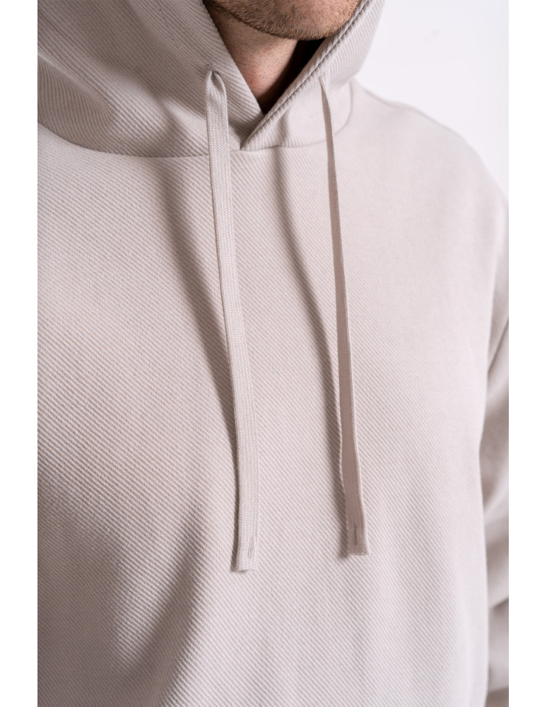 Bluzy - Bluza męska bawełniana z kapturem i kieszenią BEŻOWY - produkt moraj.pl 3