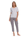 Piżama damska w paski z prostymi spodniami WZÓR 1