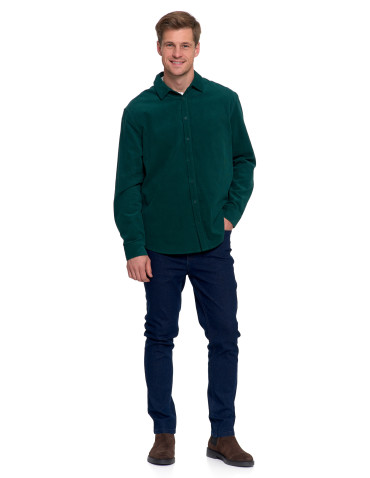Koszulki, topy, koszule - Koszula męska sztruksowa z długim rękawem ZIELONY - produkt 4