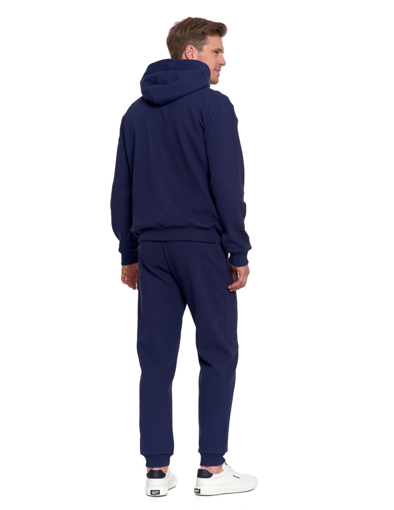 Bluzy - Bluza męska bawełniana z kapturem i kieszenią GRANATOWY - produkt moraj.pl 4