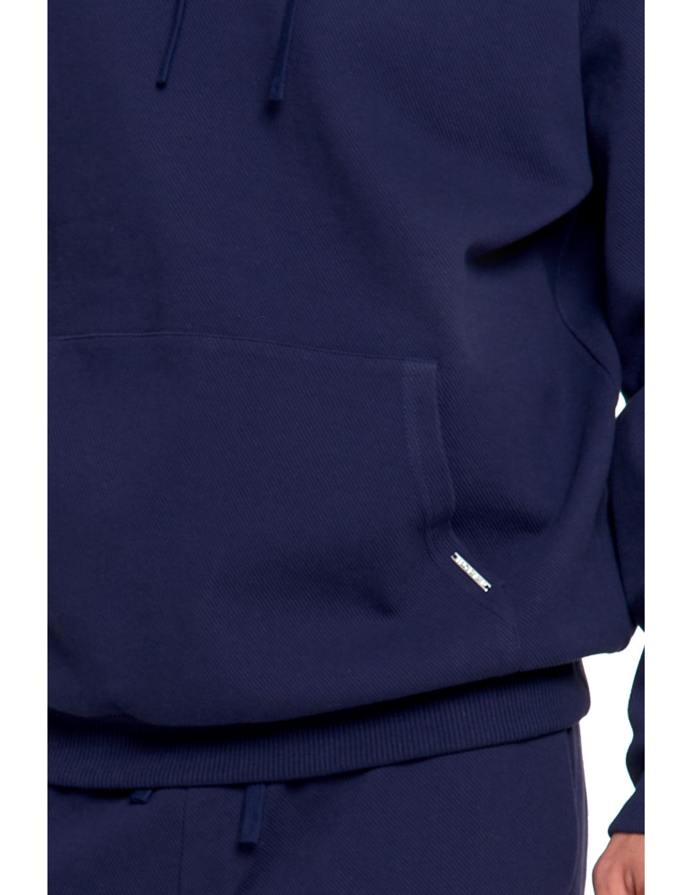 Bluzy - Bluza męska bawełniana z kapturem i kieszenią GRANATOWY - produkt moraj.pl 2