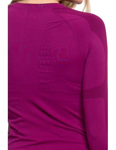 Bielizna termoaktywna - Bluzka damska termoaktywna z długim rękawem bezszwowa FIOLETOWY - produkt 5