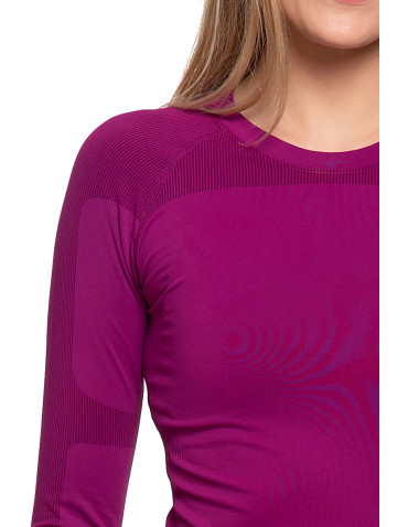 Bielizna termoaktywna - Bluzka damska termoaktywna z długim rękawem bezszwowa FIOLETOWY - produkt 4