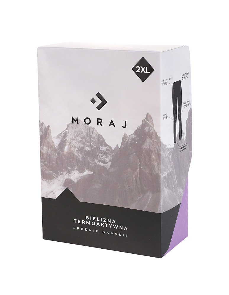 Bielizna termoaktywna - Damskie legginsy termoaktywne bezszwowe FIOLETOWY - produkt moraj.pl 2