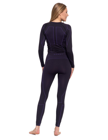 Bielizna termoaktywna - Damskie legginsy termoaktywne bezszwowe FIOLETOWY - produkt 4