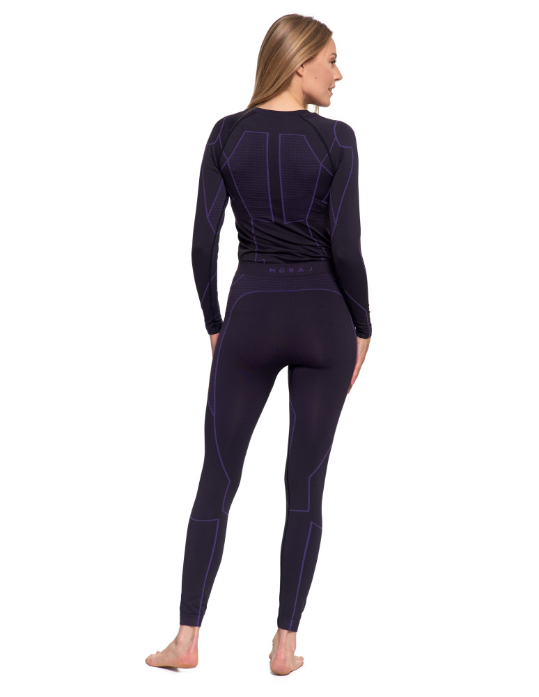 Bielizna termoaktywna - Damskie legginsy termoaktywne bezszwowe FIOLETOWY - produkt moraj.pl 4