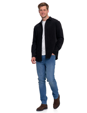 Koszulki, topy, koszule - Koszula męska sztruksowa z długim rękawem CZARNY - produkt 2