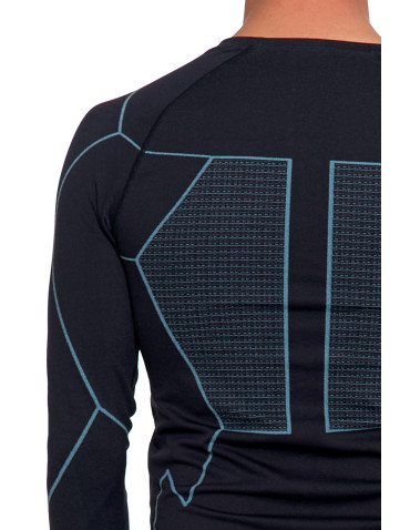Bielizna termoaktywna - Bluzka termoaktywna męska z długim rękawem i jonami srebra NIEBIESKI - produkt 7