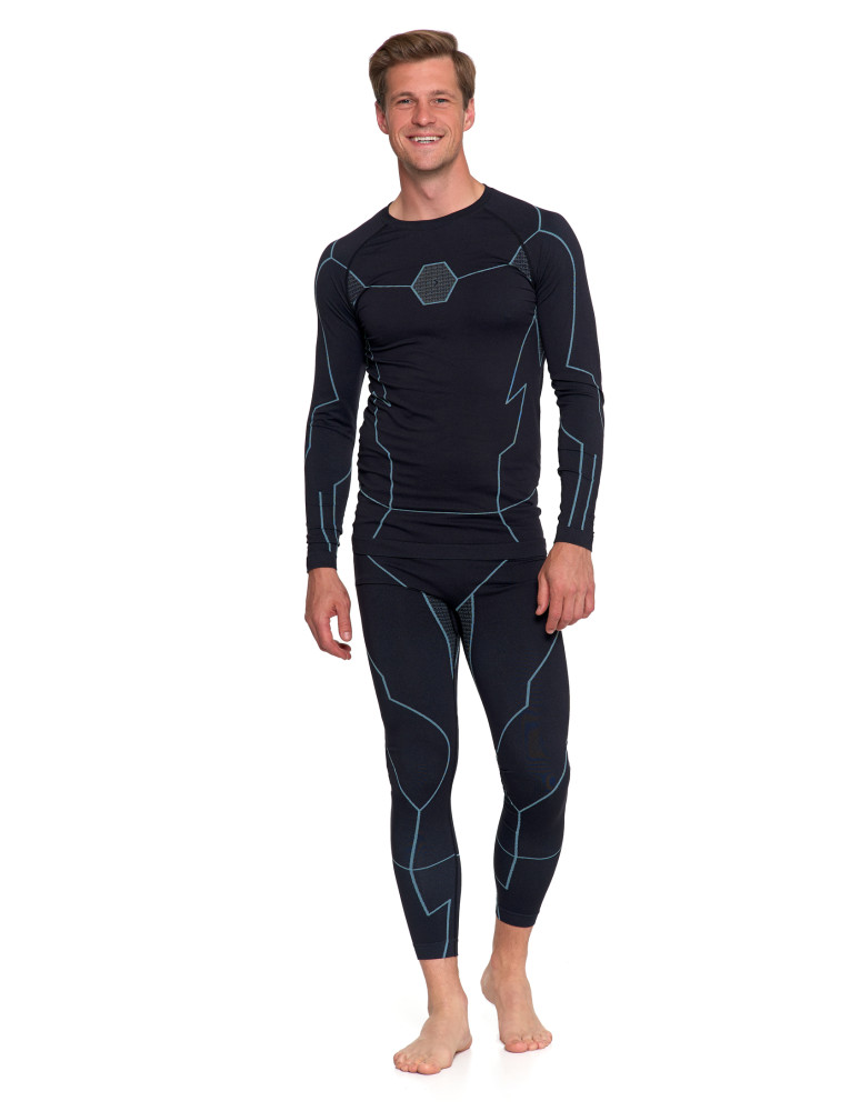 Bielizna termoaktywna - Bluzka termoaktywna męska z długim rękawem i jonami srebra NIEBIESKI - produkt moraj.pl 10