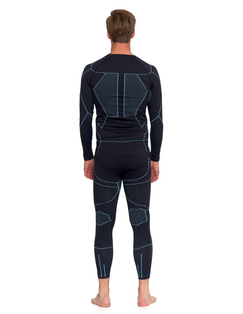 Bielizna termoaktywna - Bluzka termoaktywna męska z długim rękawem i jonami srebra NIEBIESKI - produkt moraj.pl 4